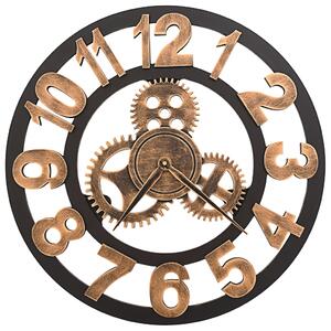 Nástěnné hodiny kovové 58 cm zlato-černé