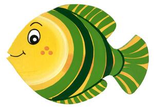 Dětská nástěnná dekorace ze dřeva rybka Pruhovka zelená