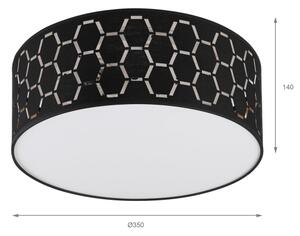 Stropní svítidlo ULLE 1xE27/15W/230V pr. 35 cm černá
