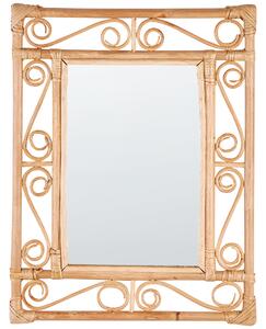 Ratanové nástěnné zrcadlo 41 x 52 cm světlé AMANU