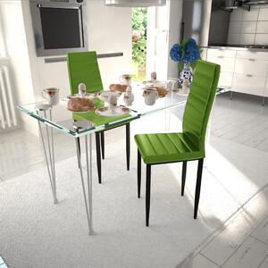 Jídelní židle 2 ks limetkově zelené umělá kůže