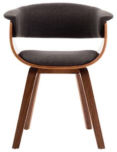 Jídelní židle šedá ohýbané dřevo a textil