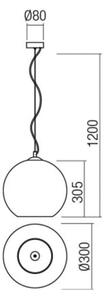 Redo 01-2076 - Lustr na lanku BOWL 1xE27/42W/230V pr. 30 cm měď
