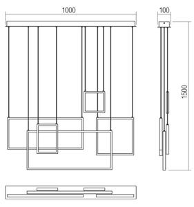 Redo 01-2318 - LED Stmívatelný lustr na lanku PLANA LED/80W/230V černá