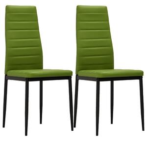 Jídelní židle 2 ks limetkově zelené umělá kůže