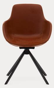 Otočná židle tassina kožená hnědá