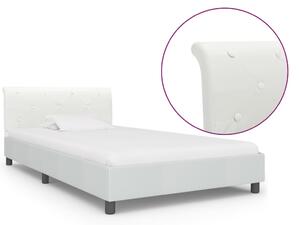Rám postele bílý umělá kůže 90 x 200 cm