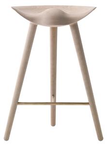AUDO (MENU) Barová stolička ML 42 Counter, Natural Oak, mosaz
