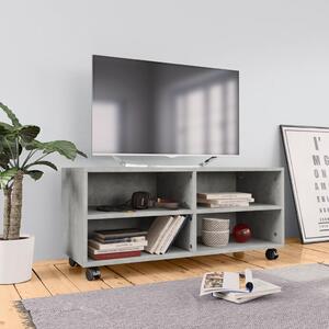 TV stolek s kolečky betonově šedý 90 x 35 x 35 cm dřevotříska