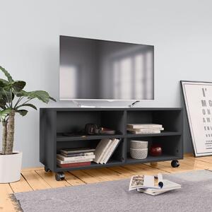 TV stolek s kolečky šedý 90 x 35 x 35 cm dřevotříska