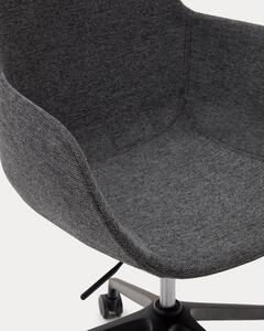 Otočná židle tassina na kolečkách tmavě šedá