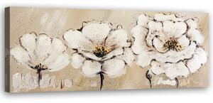 Obraz na plátně Tři bílé květy Rozměry: 90 x 30 cm