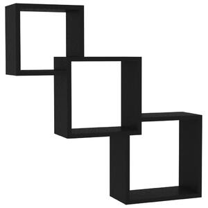 Nástěnné police kostka černé 68x15x68 cm dřevotříska