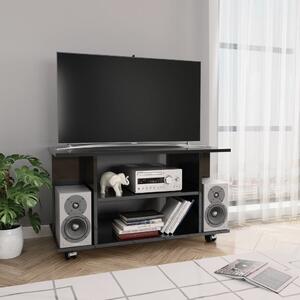 TV stolek s kolečky lesklý černý 80x40x40 cm kompozitní dřevo
