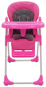 Dětská jídelní židlička růžovo-šedá