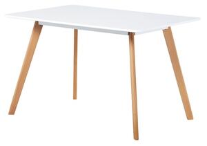 Jídelní stůl LUKE bílá/buk, 120x80 cm
