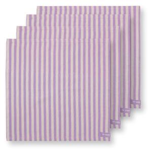 Pip Studio Stripes Green set 4ks látkových ubrousků 40x40cm, lila