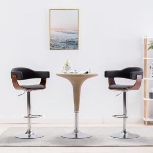 Barové stoličky 2 ks šedé ohýbané dřevo a textil