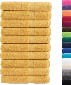 Prémiové ručníky SOLUND 10 ks zlaté 100x200 cm 600 g/m²