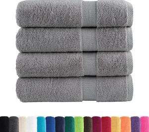 Prémiové ručníky SOLUND 4 ks šedé 50x100 cm 600 g/m²