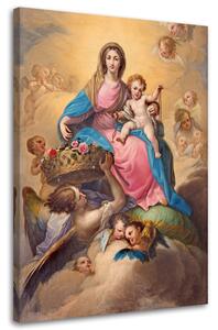 Obraz na plátně Panna Marie s dítětem mezi anděly, Segovia Rozměry: 40 x 60 cm