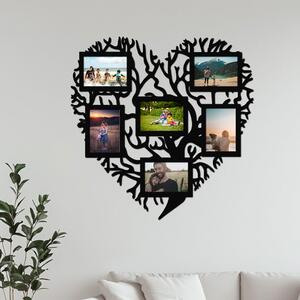 Dřevěný fotorámeček Srdcový strom II Zvolte barvu dekoru: Černá | Rozměry (cm)grafie: 13x18