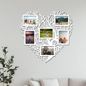 Dřevěný fotorámeček Srdcový strom II Zvolte barvu dekoru: Bílá | Rozměry (cm)grafie: 13x18