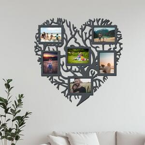 Dřevěný fotorámeček Srdcový strom II Zvolte barvu dekoru: Antracitová | Rozměry (cm)grafie: 13x18