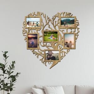 Dřevěný fotorámeček Srdcový strom II Zvolte barvu dekoru: Dub zlatý | Rozměry (cm)grafie: 13x18