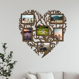 Dřevěný fotorámeček Srdcový strom II Zvolte barvu dekoru: Ořech | Rozměry (cm)grafie: 13x18