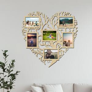 Dřevěný fotorámeček Srdcový strom II Zvolte barvu dekoru: Javor | Rozměry (cm)grafie: 13x18