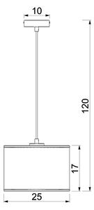 Lustr na lanku ARDEN 1xE27/15W/230V pr. 25 cm béžová/hnědá
