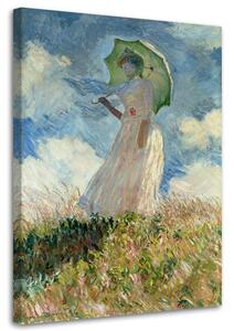 Obraz na plátně Žena s deštníkem otočená doleva - Claude Monet, reprodukce Rozměry: 40 x 60 cm