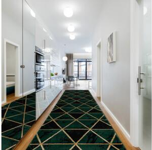 Běhoun EMERALD exkluzivní 1020 glamour, marmur, trojúhelníky zelený/zlatý