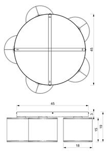 Stropní svítidlo ARDEN 5xE27/15W/230V pr. 44 cm béžová/hnědá