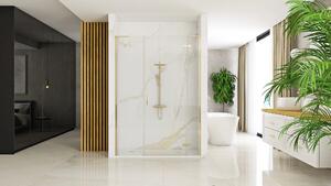 Rea - Sprchové dveře Hugo 80 + sprchová zástěna 30 - zlatá/transparentní