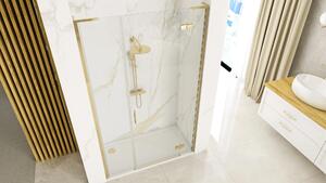 Rea - Sprchové dveře Hugo 80 + sprchová zástěna 30 - zlatá/transparentní