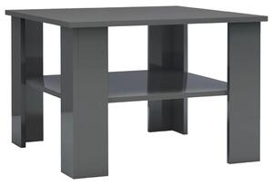 Konferenční stolek šedý vysoký lesk 60 x 60 x 42 cm dřevotříska