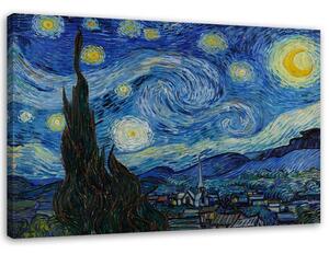 Obraz na plátně Hvězdná noc - Vincent van Gogh, reprodukce Rozměry: 60 x 40 cm