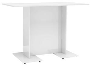 Jídelní stůl bílý s vysokým leskem 110 x 60 x 75 cm dřevotříska