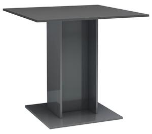 Jídelní stůl šedý s vysokým leskem 80 x 80 x 75 cm dřevotříska