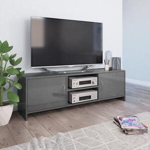 TV stolek šedý s vysokým leskem 120 x 30 x 37,5 cm dřevotříska