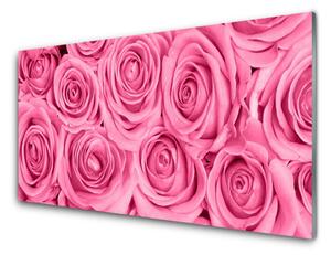 Kuchyňský skleněný panel Růže Květiny Rostlina 125x50 cm
