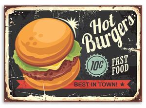 Obraz na plátně Nápis Retro burger Rozměry: 60 x 40 cm