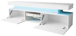 TV stolek/skříňka s LED osvětlením Lestirola 2D 190, Barva:: bíla / bíly lesk Mirjan24 5903211283888