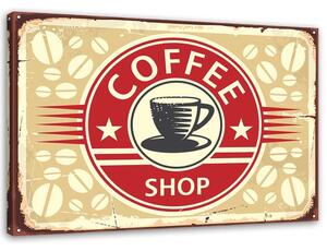 Gario Obraz Retro cedule s kávou Velikost: 120 x 80 cm, Provedení: Obraz na plátně