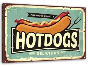 Obraz na plátně Retro cedule hot dog Rozměry: 60 x 40 cm