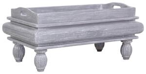 Konferenční stolek šedý 90 x 50 x 40 cm masivní mahagon