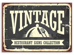 Obraz na plátně Vintage restaurace znamení Rozměry: 60 x 40 cm