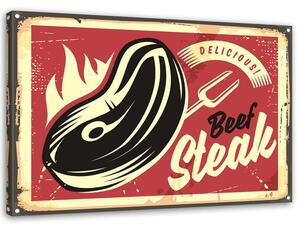 Obraz na plátně Cedule retro steakhouse Rozměry: 60 x 40 cm
